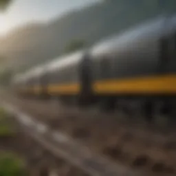 A close-up view of the Nelson Rain Train showcasing its innovative design.