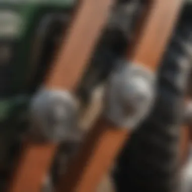 Variety of Garden Tractor Belts Different types of belts used in garden tractors displayed side by side