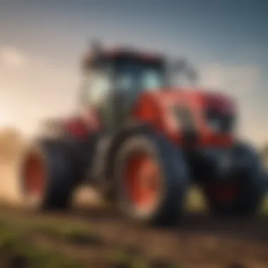 Modern Tractor with Advanced Technology A modern tractor showcasing advanced technology