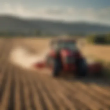 Round baler in a field showcasing its application