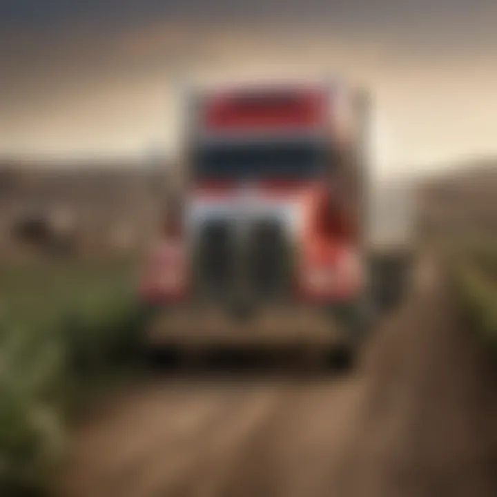 A Western Star semi truck loaded with agricultural produce ready for transport