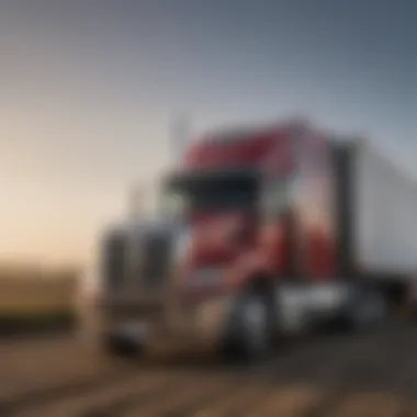 A Western Star semi truck parked next to a farm, illustrating its compatibility with farming operations