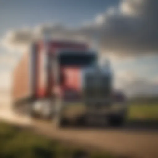 A Western Star semi truck in a rural landscape, showcasing its robust design