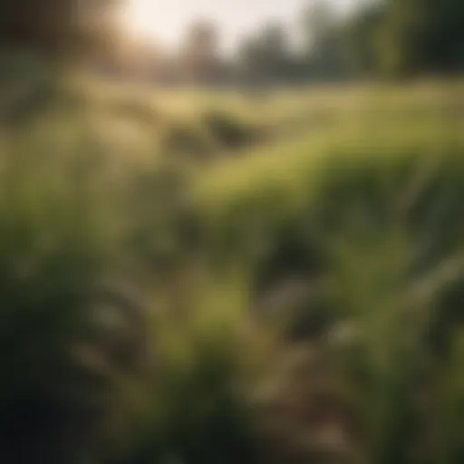 A diverse range of grass types in a lush landscape