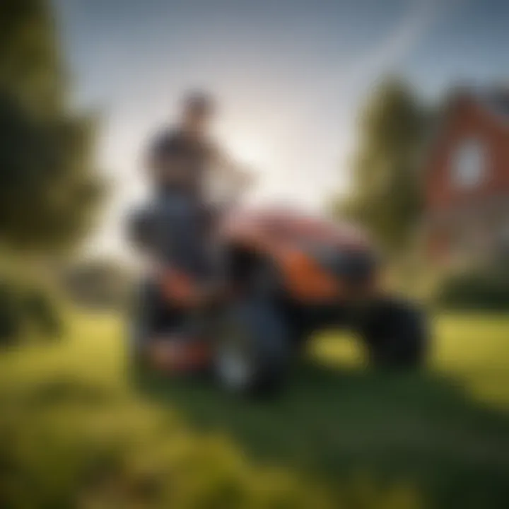 A technician performing maintenance on the Velke mower