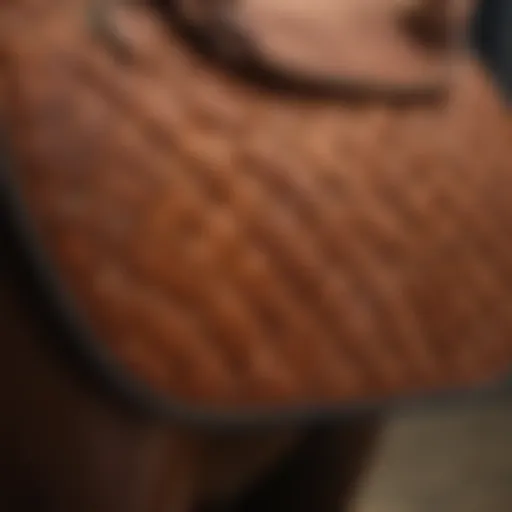 A close-up view of a five-star saddle pad showcasing its advanced material texture