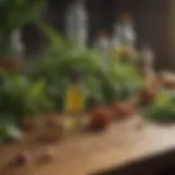 Diverse types of fungicides displayed on a wooden table