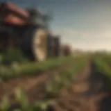 Close-up of glyphosate application on crops