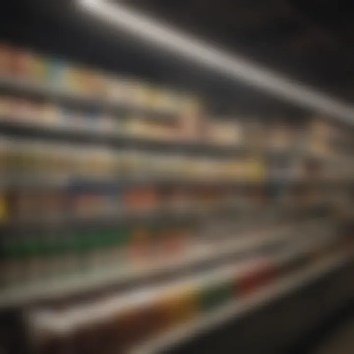 Glyphosate products on a store shelf