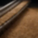 A close-up view of a grain header showcasing its intricate design and features.
