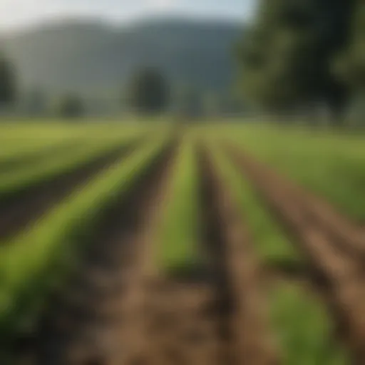 A vibrant green field illustrating sustainable agriculture practices