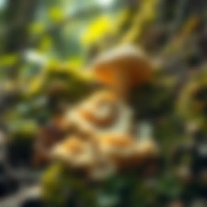 Fungal Network Thriving in Nature Fungal network thriving in a natural habitat