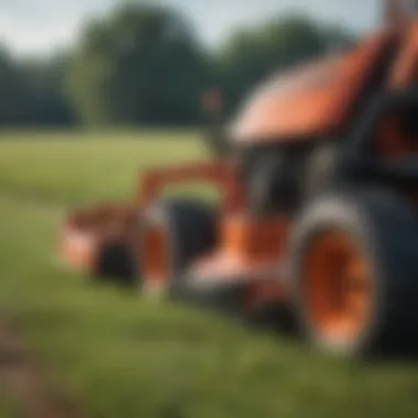 Close-up of advanced technology in highway mowing equipment showcasing innovation