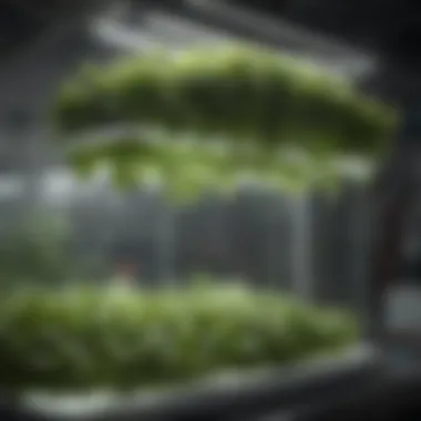 Visually Appealing Hydroponic Setup A visually appealing hydroponic setup in a home environment