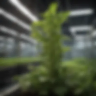 A close-up of thriving plants in a hydroponic system