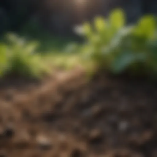 Close-up of healthy soil with plants