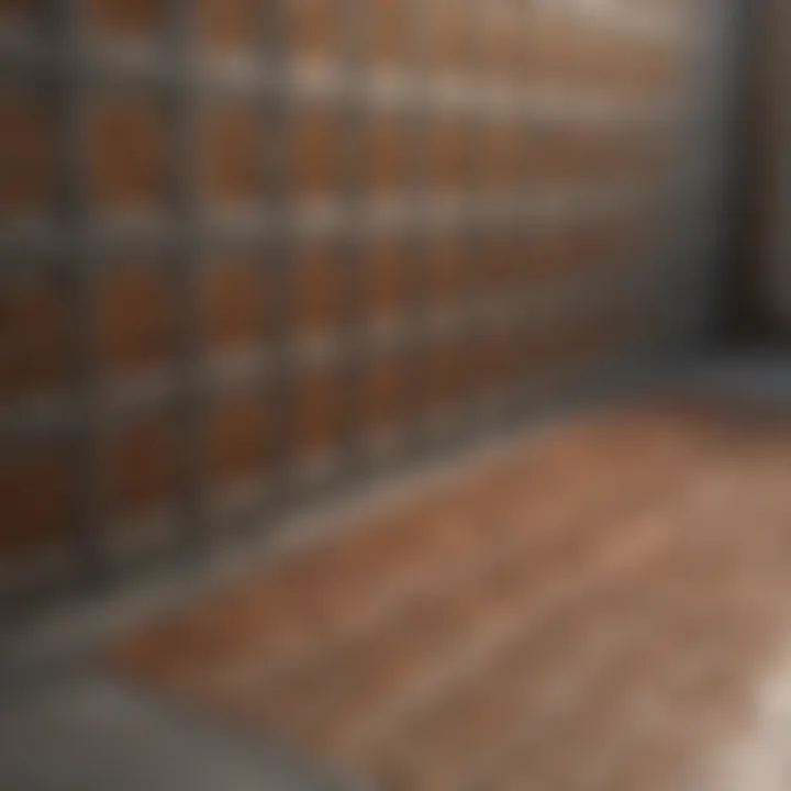 Close-up of hydronic floor heating panel showcasing its design features