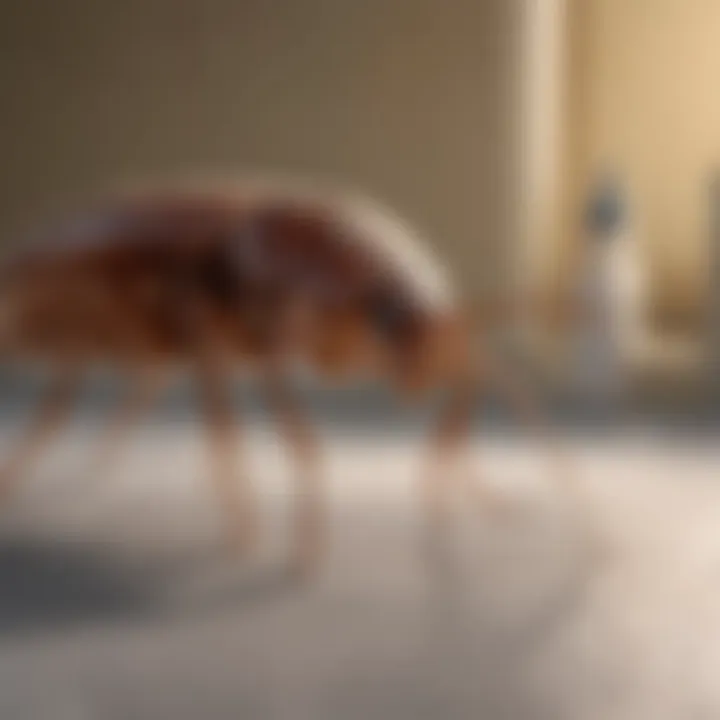 A person applying a chemical bed bug treatment in a room