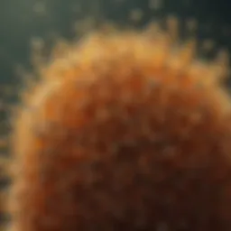 A close-up of tree pollen grains under a microscope