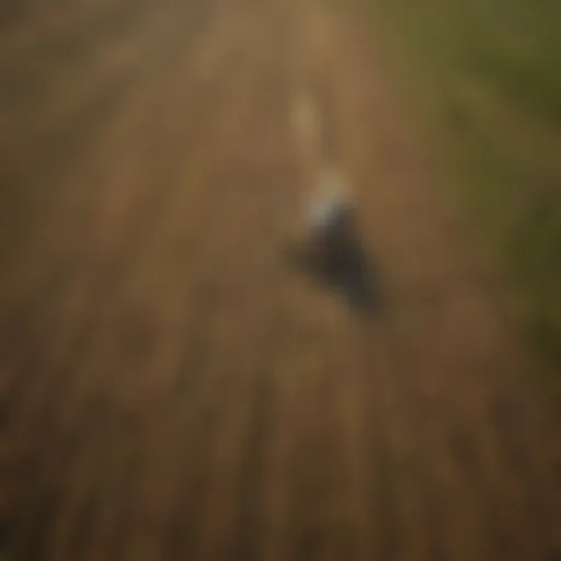 Aerial view of nearshore agricultural fields illustrating innovative farming methods