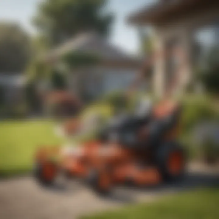 A local retailer displaying multiple lawn mower models