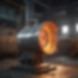 Industrial electric blow heater in action