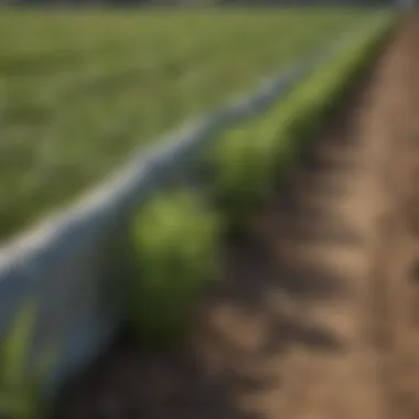 Weed Barriers in Agricultural Field An agricultural field with weed barriers installed, showcasing effective land use.