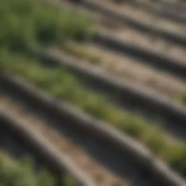 Different types of industrial weed barriers laid out for comparison.