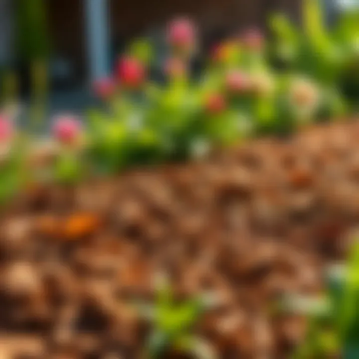 Enhancing Garden Aesthetics with Organic Mulch A vibrant garden bed with freshly applied organic mulch