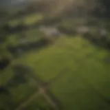 Aerial view of lush agricultural fields in Panama