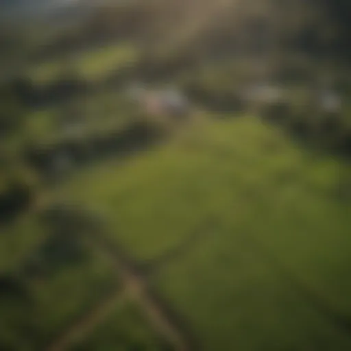 Aerial view of lush agricultural fields in Panama