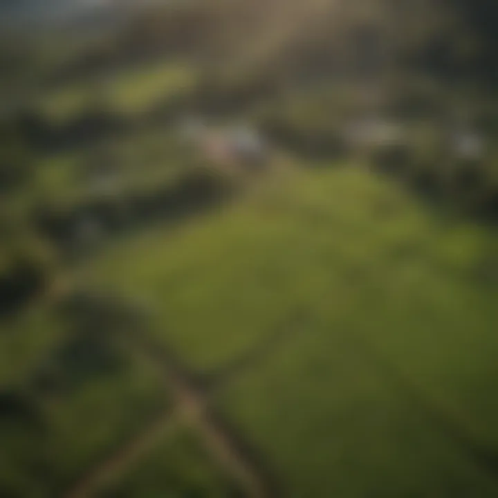 Aerial view of lush agricultural fields in Panama