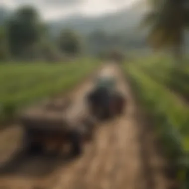 Modern agricultural technology being utilized in a Panamanian farm