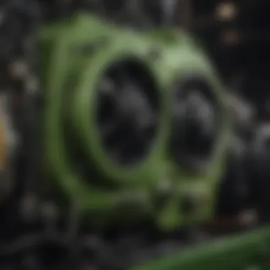 Close-up of John Deere MT engine