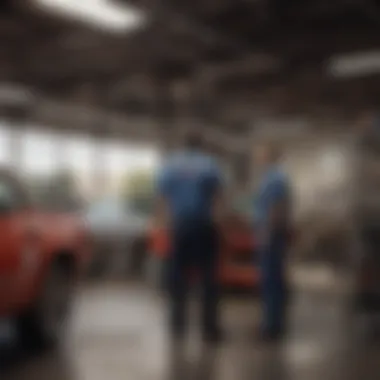 Quality Automotive Service Experience Customer receiving automotive service