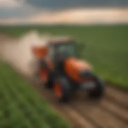 Kubota tractor in a Waxahachie farm field