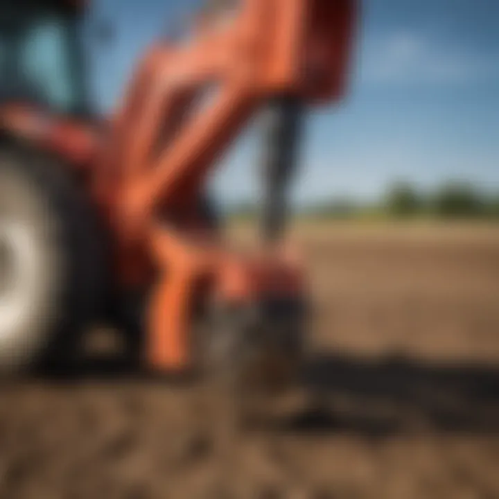 Close-up of the auger's cutting edge demonstrating efficiency in soil penetration