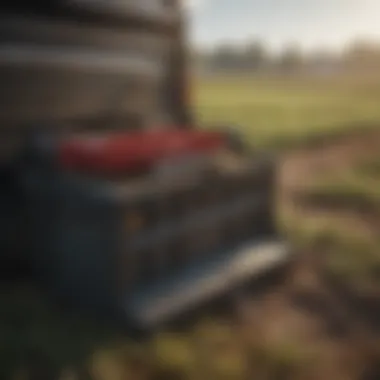 Large carry tool box in a field showcasing organization