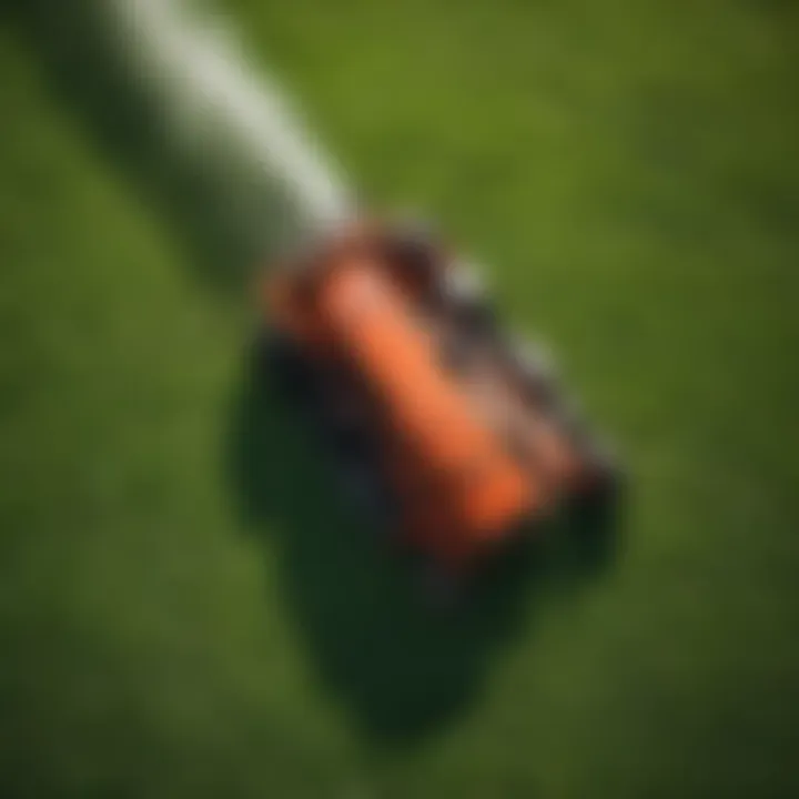 Aerial view of the world's largest lawn mower cutting a vast field