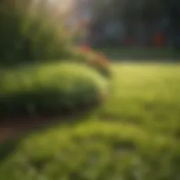 A vibrant lawn with freshly sown grass seed