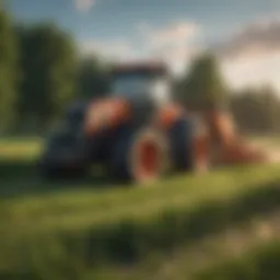 Advanced grass removal machinery in action on a farm