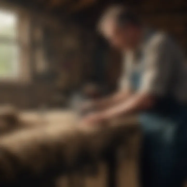 Routine maintenance of shearing tools in a barn