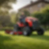 High-performance Massey Ferguson zero turn mower in action on a lush lawn