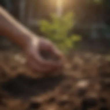 Moringa seeds being planted in the ground