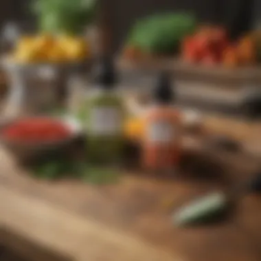 Natural Pesticide Ingredients A variety of natural pesticide ingredients displayed on a wooden table