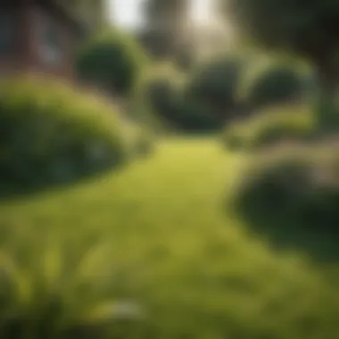 Thriving Lawn with Natural Pest Control A lush green lawn thriving with natural pest control methods