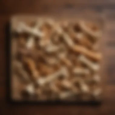 Collection of Natural Rawhide Chews Various natural rawhide chews displayed on a wooden surface