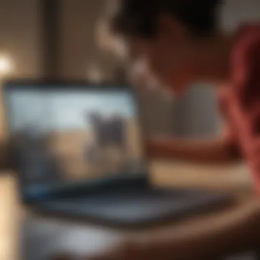 A person browsing veterinary products on a laptop