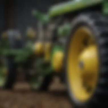 Intricate Details of a John Deere Toy Collectible A close-up of a John Deere collectible toy, highlighting intricate details