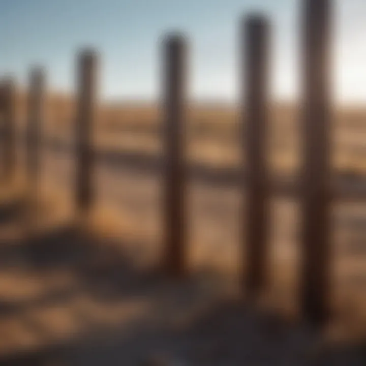 A well-maintained fence using creosote posts